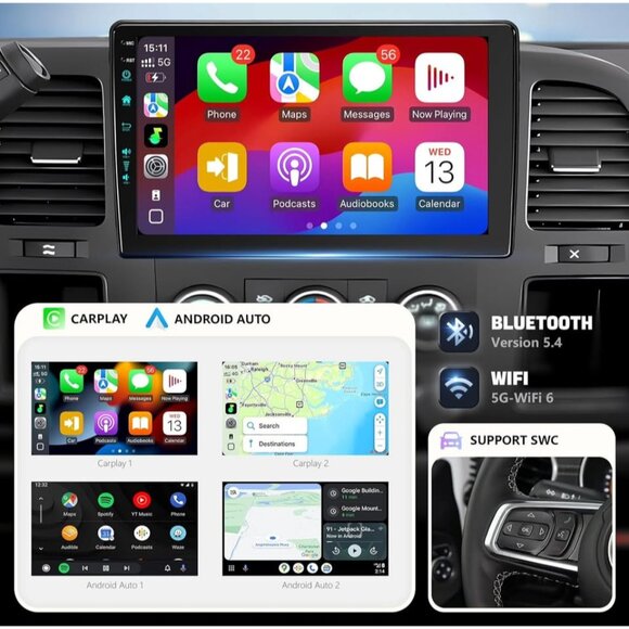 10.2" Android 13 Car Stereo for Chevy Silverado/Sierra/Yukon 2007‑2013 - Picture 3 of 6
